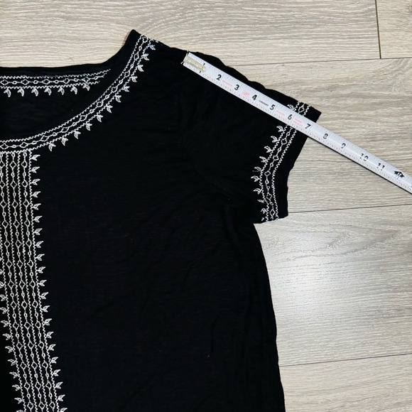 Rafaella Black Bohemian Embroidered Women's Relaxed Fit Lightweight Top Size XL‎ - Picture 17 of 17